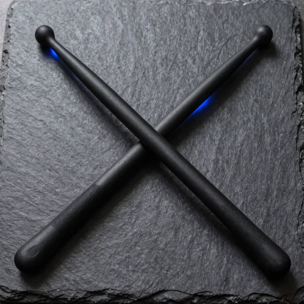 MYDRUM Matte Black Hickory Drumsticks 5A